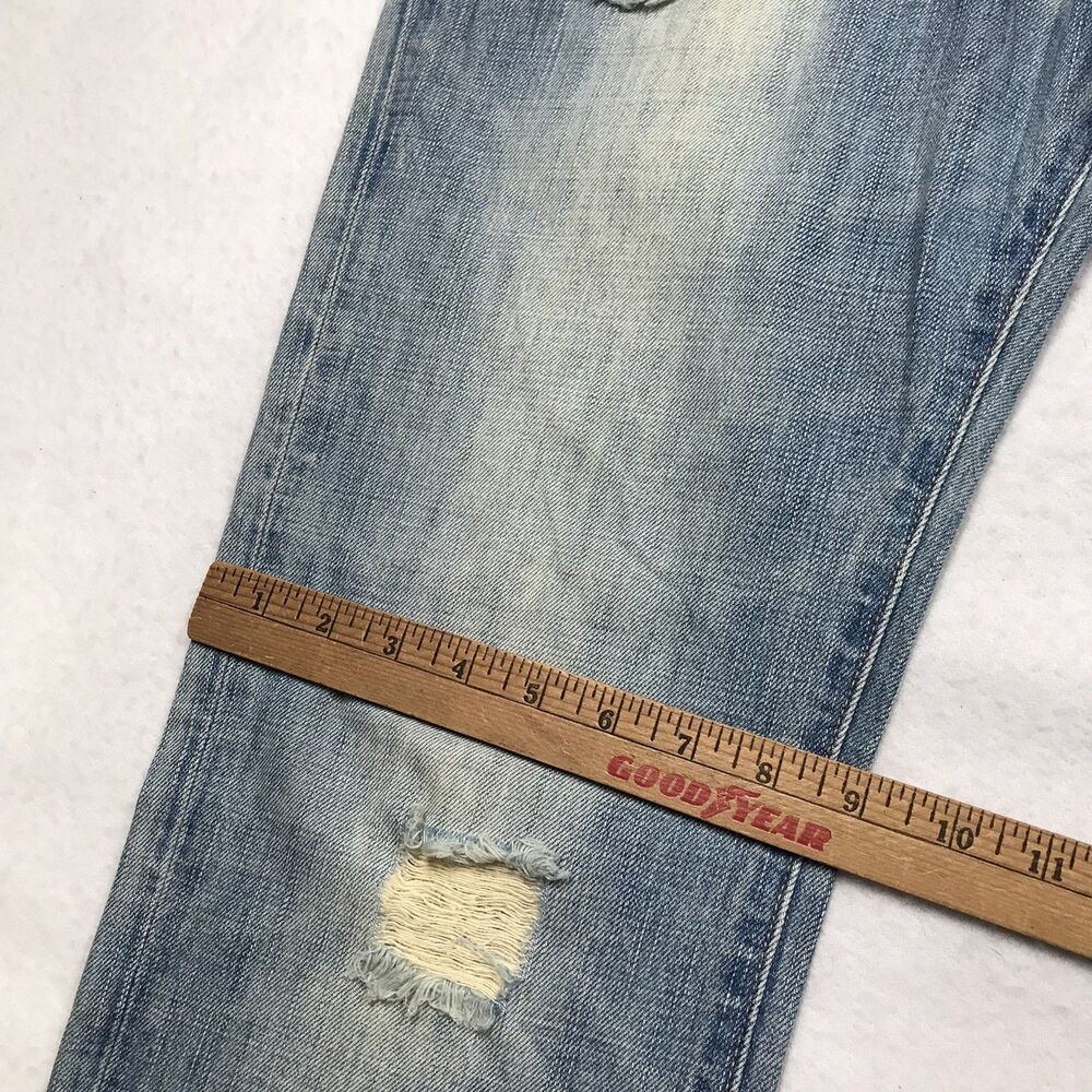 Y2K ABERCROMBIE & FITCH Remsen Jeans Men 32x34 Distressed Low Rise Slim Straight - Picture 10 of 16